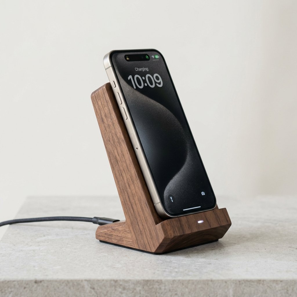 Executive Walnut Wood Fast Wireless Charger